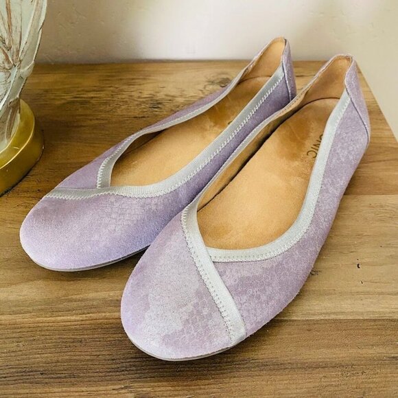 Vionic Caroll Ballet Flat Lavender Lilac Snakeskin Metallic Size 10 - Picture 9 of 9